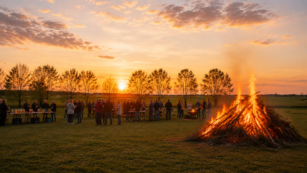 Osterfeuer in Zwebendorf